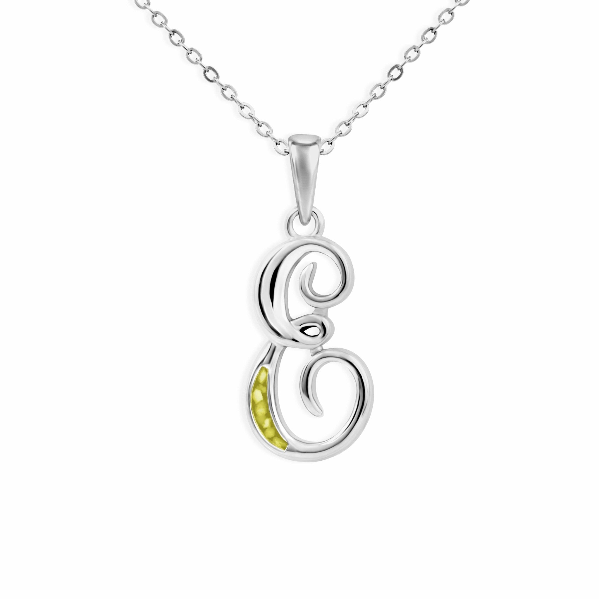 EverWith Alphabet Memorial Ashes Pendant - Letter E - EverWith Memorial Jewellery - Trade