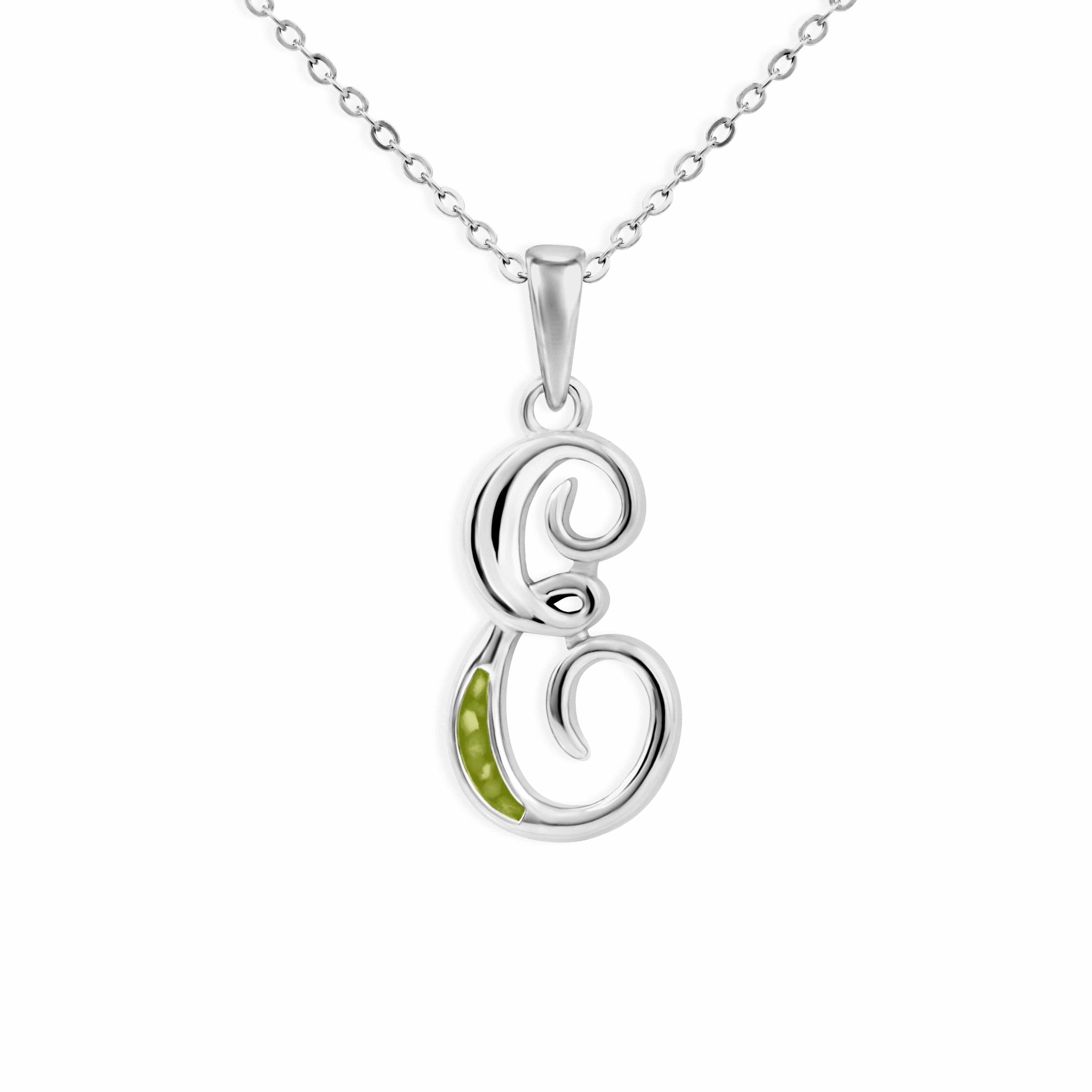 EverWith Alphabet Memorial Ashes Pendant - Letter E - EverWith Memorial Jewellery - Trade