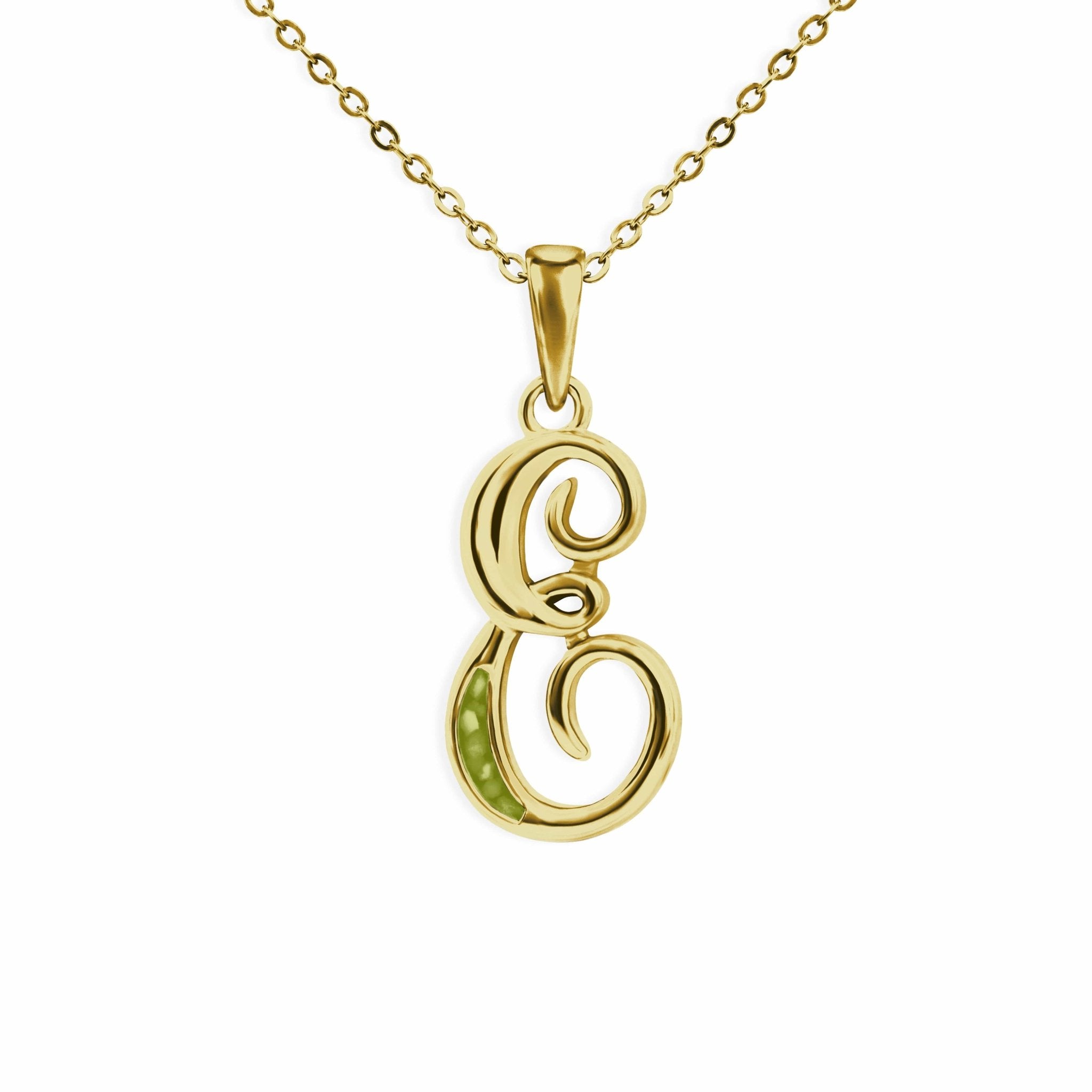 EverWith Alphabet Memorial Ashes Pendant - Letter E - EverWith Memorial Jewellery - Trade