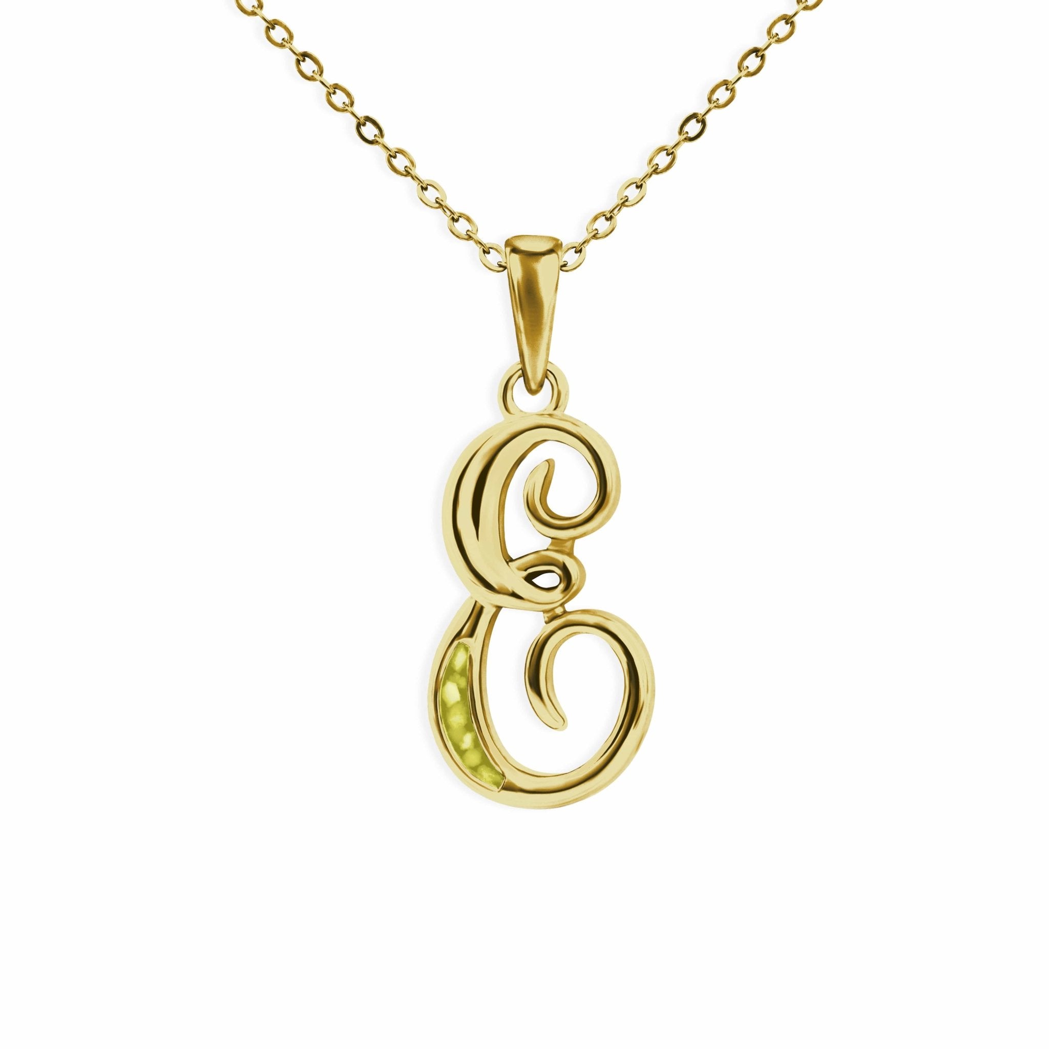 EverWith Alphabet Memorial Ashes Pendant - Letter E - EverWith Memorial Jewellery - Trade