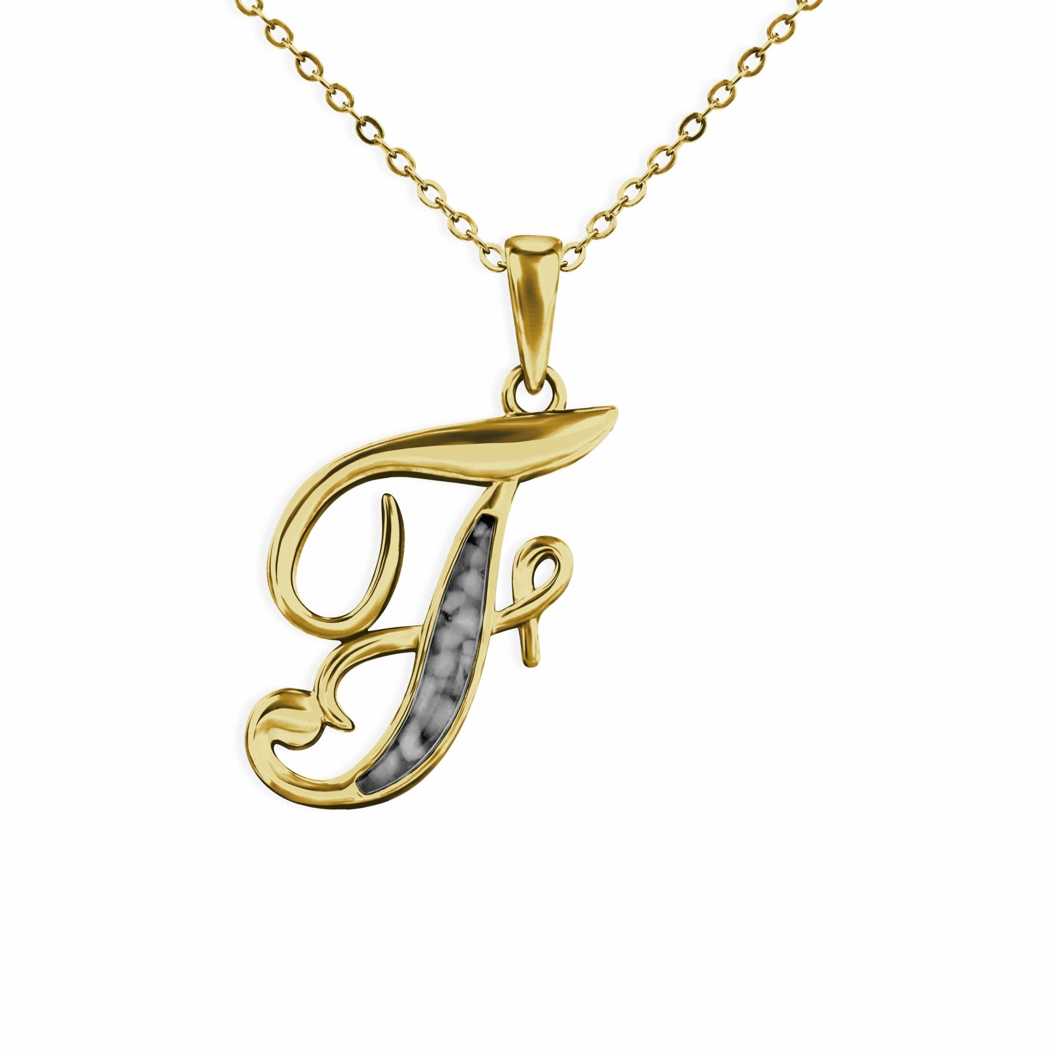 EverWith Alphabet Memorial Ashes Pendant - Letter F - EverWith Memorial Jewellery - Trade
