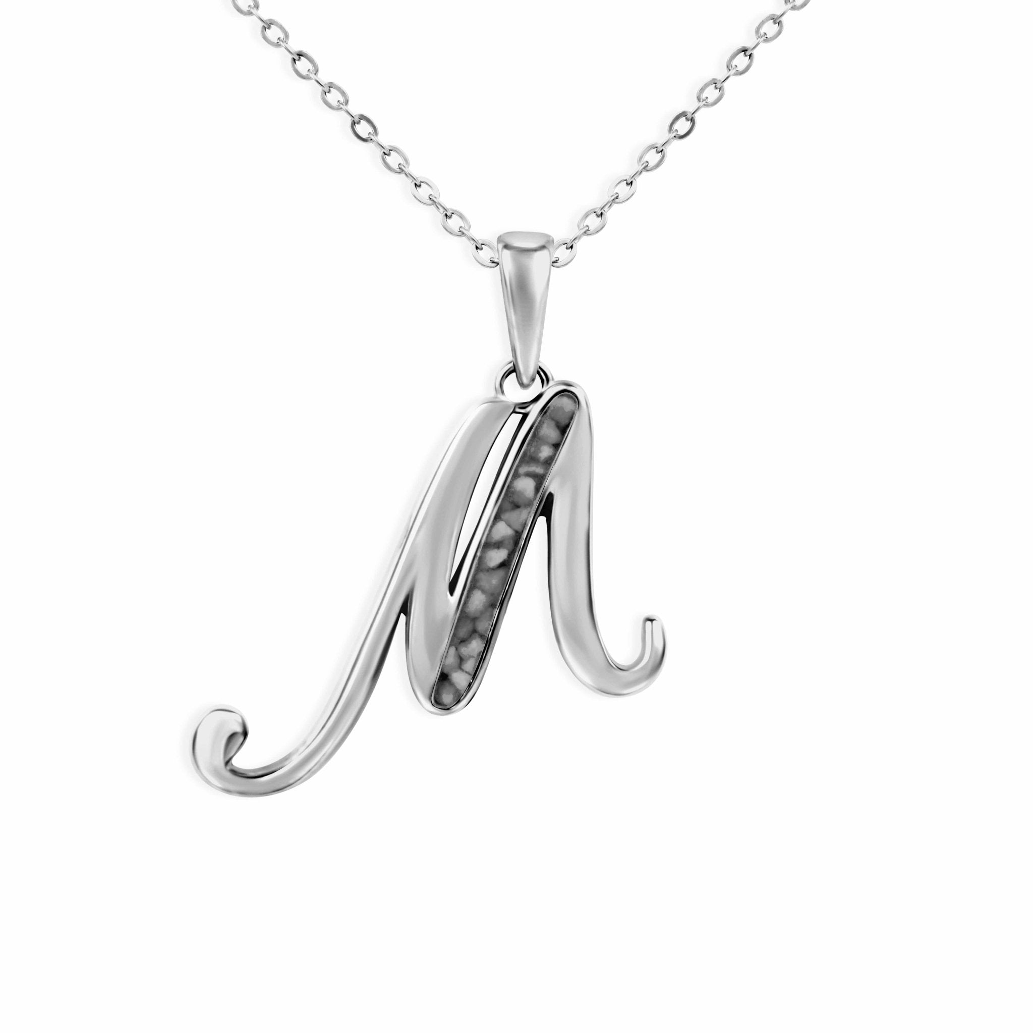 EverWith Alphabet Memorial Ashes Pendant - Letter M - EverWith Memorial Jewellery - Trade