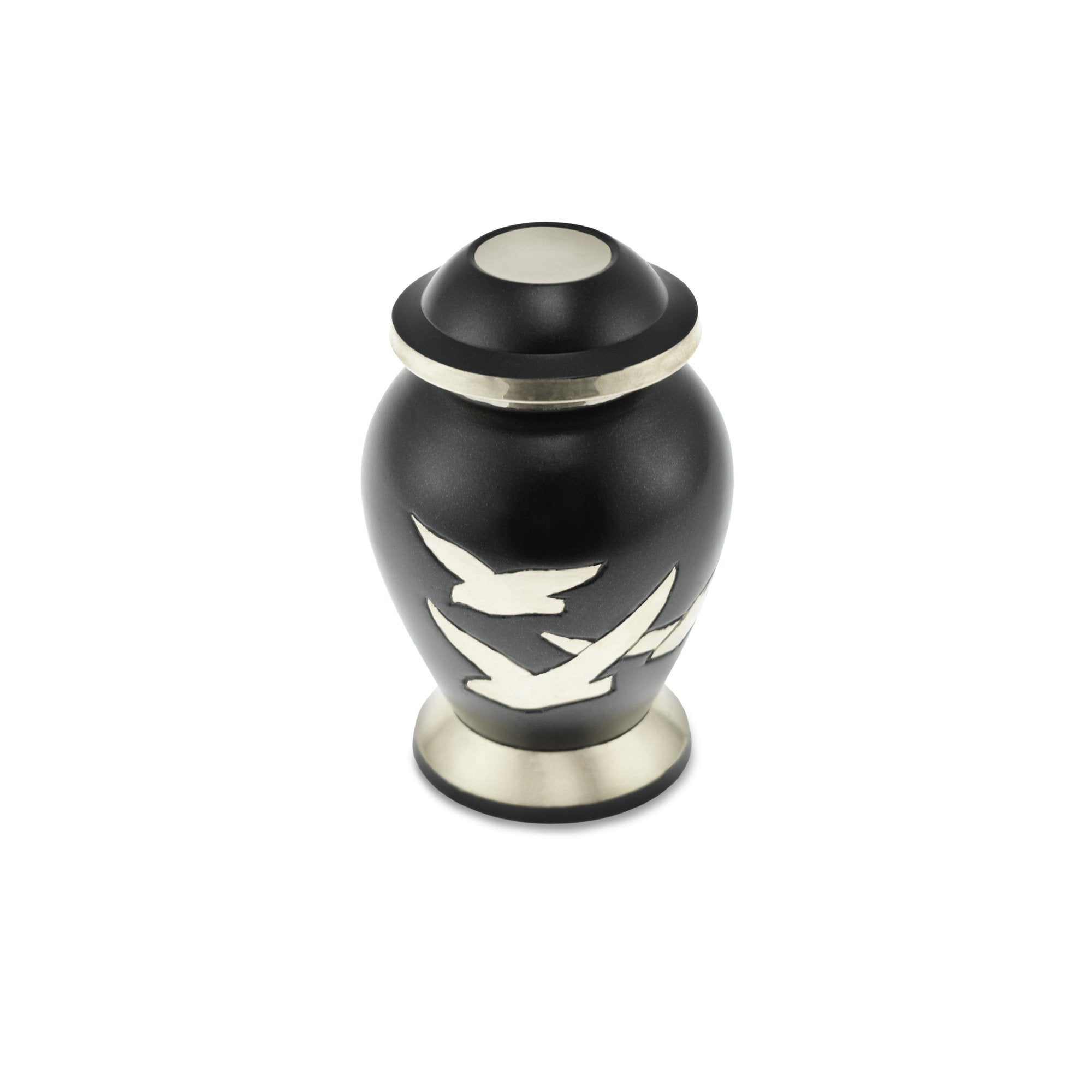 Going Home Adult Cremation Keepsake / Miniature Urn in Black & Silver Matt - EverWith Memorial Jewellery - Trade