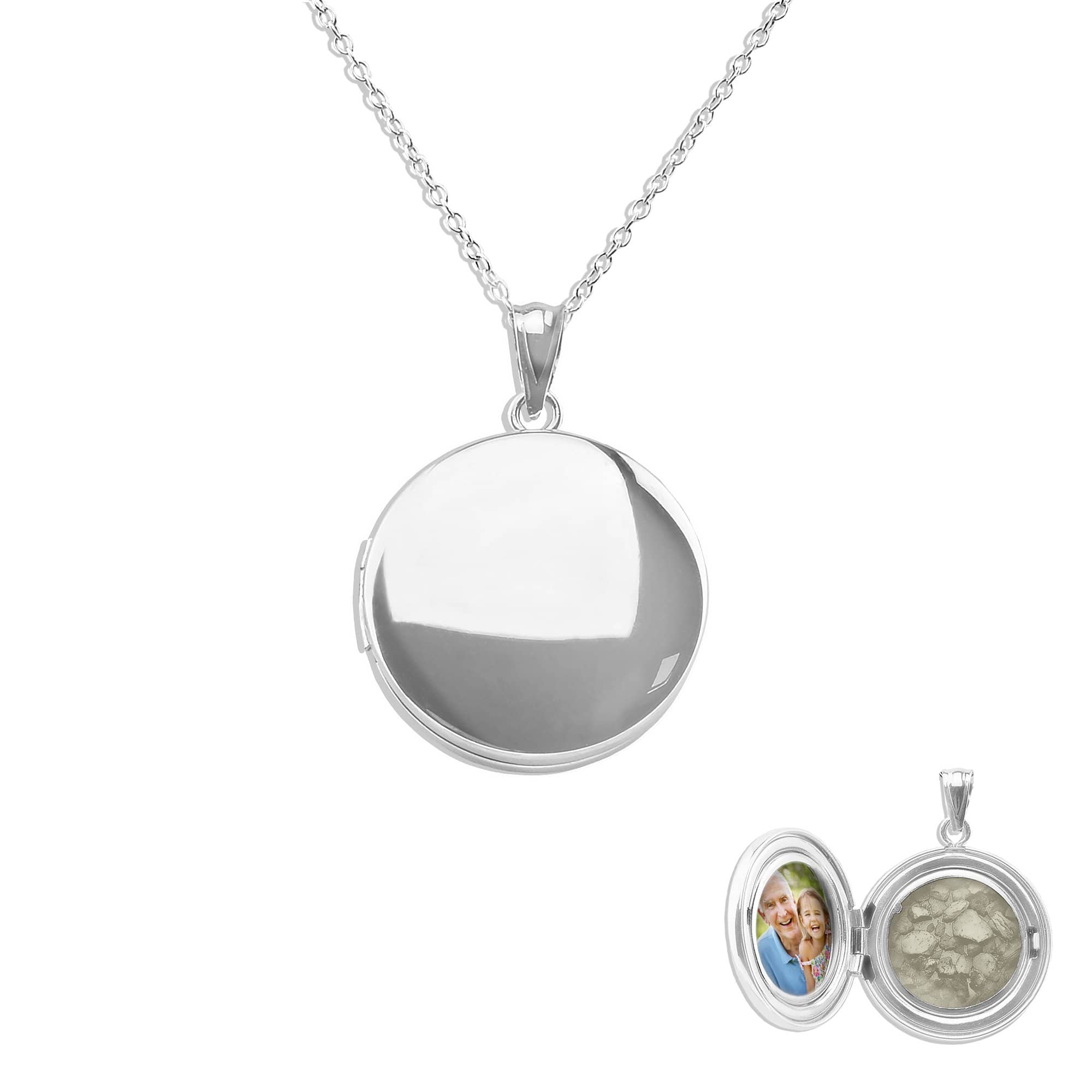 EverWith Circular Shaped Sterling Silver Memorial Ashes Locket - EverWith Memorial Jewellery - Trade