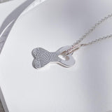 EverWith Engraved Dog Bone Fingerprint Memorial Necklace with Fine Crystals - EverWith Memorial Jewellery - Trade