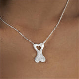 EverWith Engraved Dog Bone Fingerprint Memorial Necklace with Fine Crystals - EverWith Memorial Jewellery - Trade