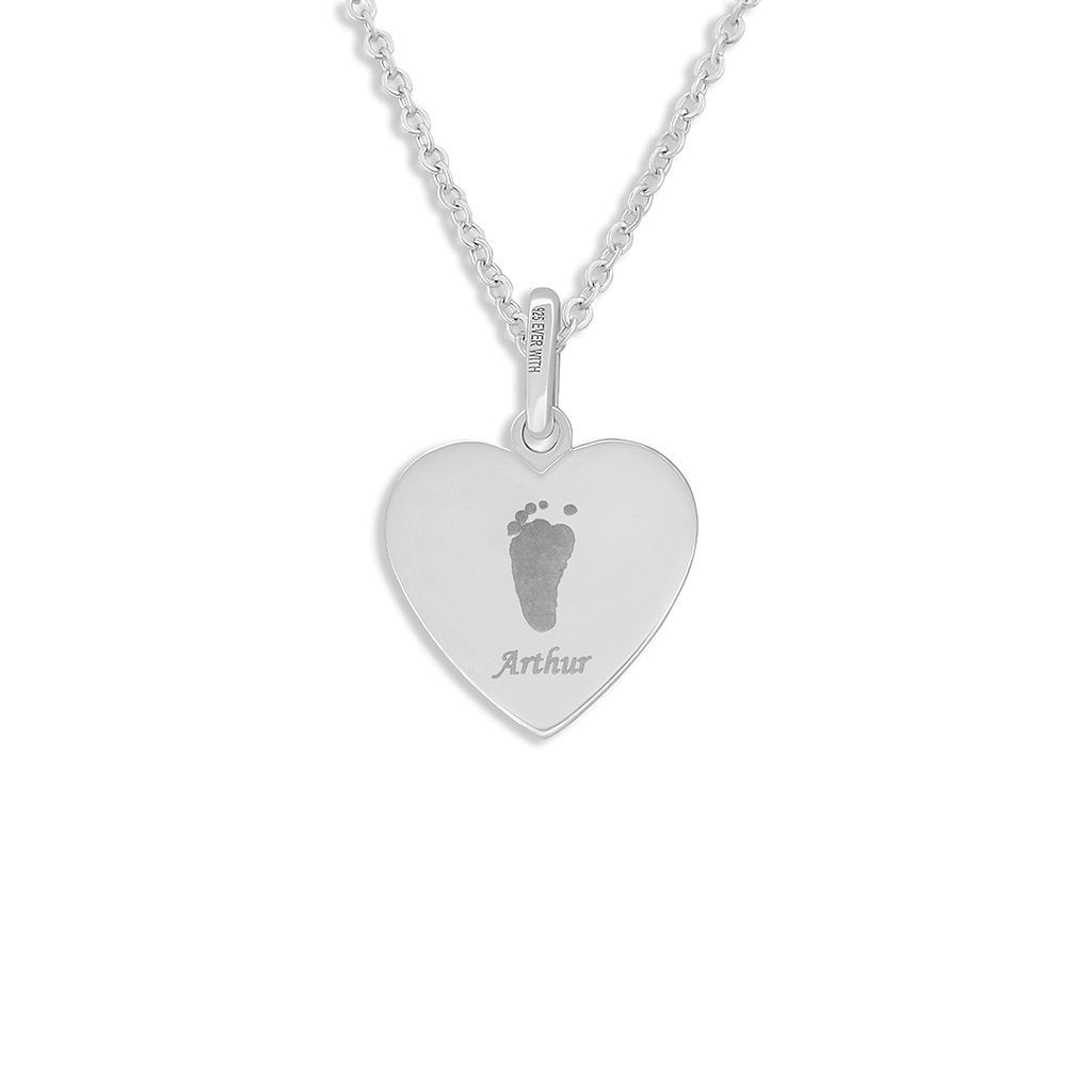 EverWith Engraved Half Heart Handprint or Footprint Memorial Pendant - EverWith Memorial Jewellery - Trade