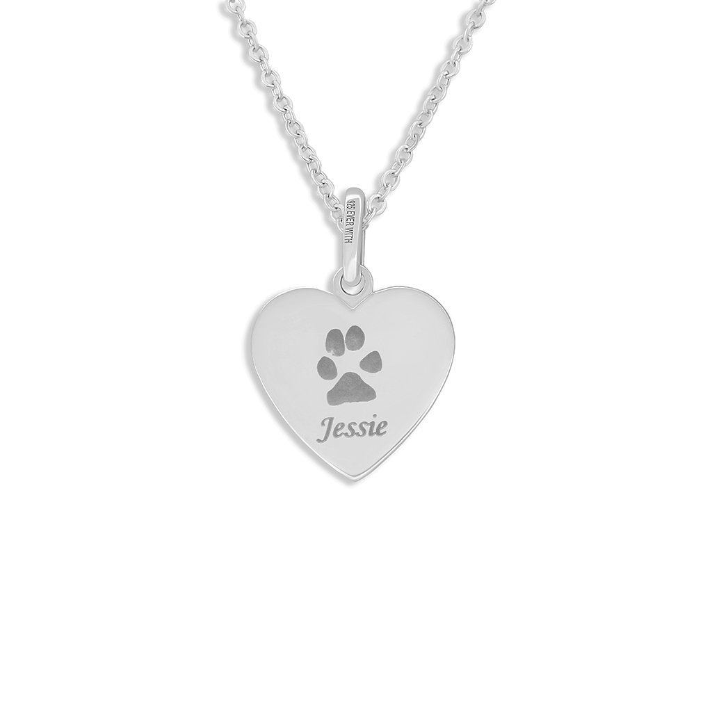 EverWith Engraved Half Heart Pawprint Memorial Pendant - EverWith Memorial Jewellery - Trade