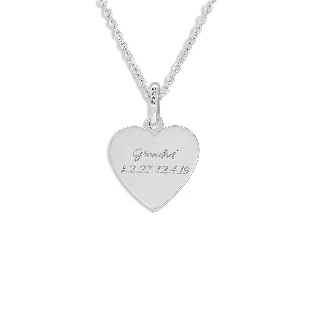 EverWith Engraved Half Heart Standard Engraving Memorial Pendant - EverWith Memorial Jewellery - Trade