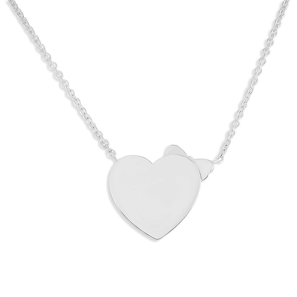 EverWith Engraved Heart and Bow Fingerprint Memorial Necklace with Fine Crystal - EverWith Memorial Jewellery - Trade