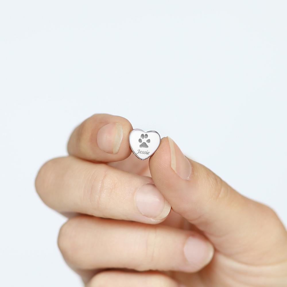 EverWith Engraved Heart Pawprint Memorial Charm Bead - EverWith Memorial Jewellery - Trade