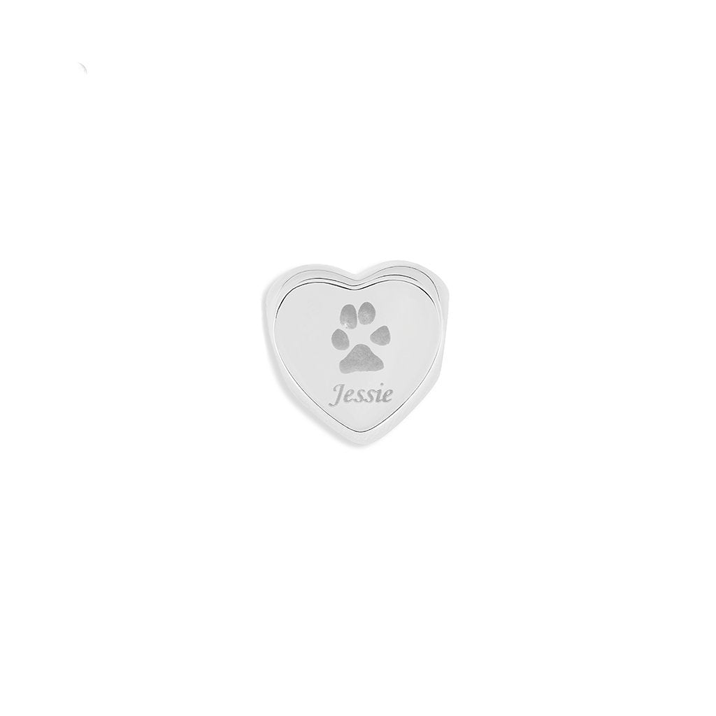 EverWith Engraved Heart Pawprint Memorial Charm Bead - EverWith Memorial Jewellery - Trade