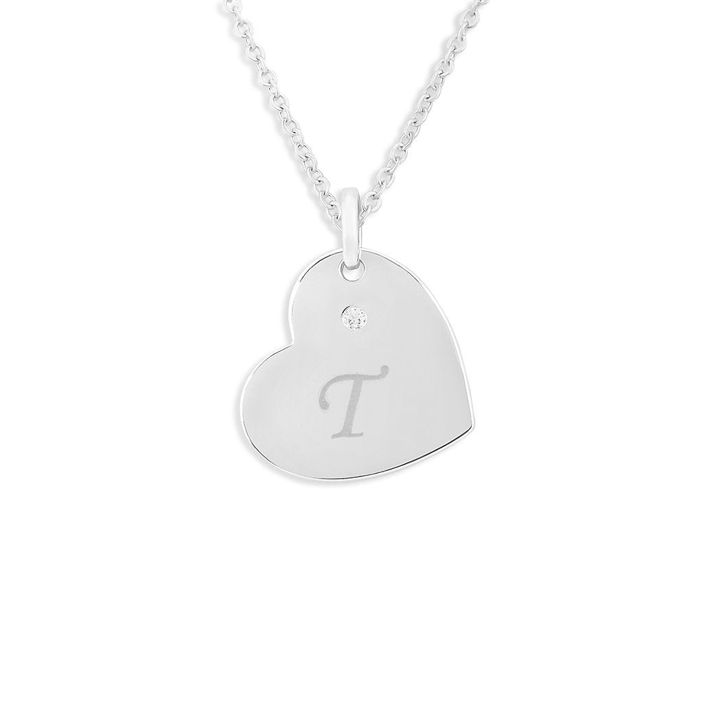 EverWith Engraved Heart Standard Engraving Memorial Pendant with Fine Crystal - EverWith Memorial Jewellery - Trade