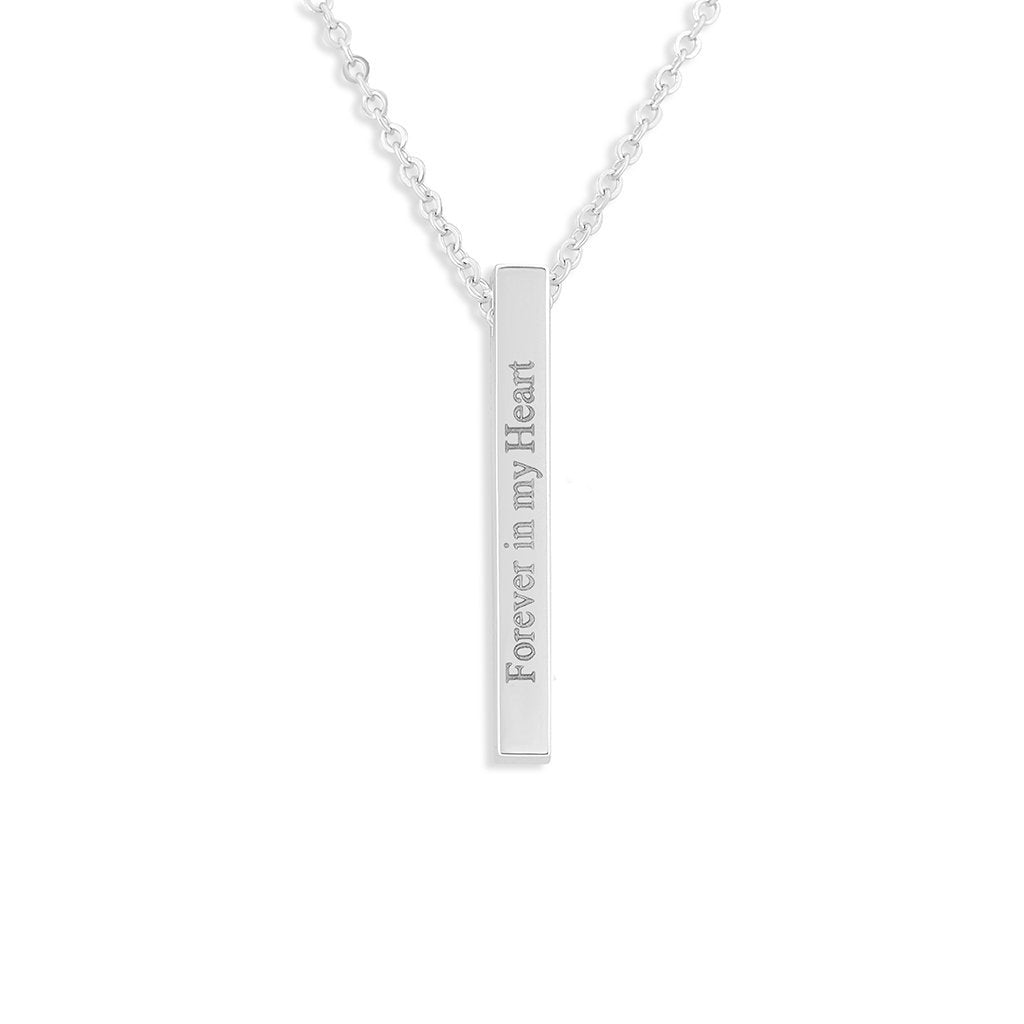 EverWith Engraved Long Bar Memorial Standard Engraving Pendant - EverWith Memorial Jewellery - Trade