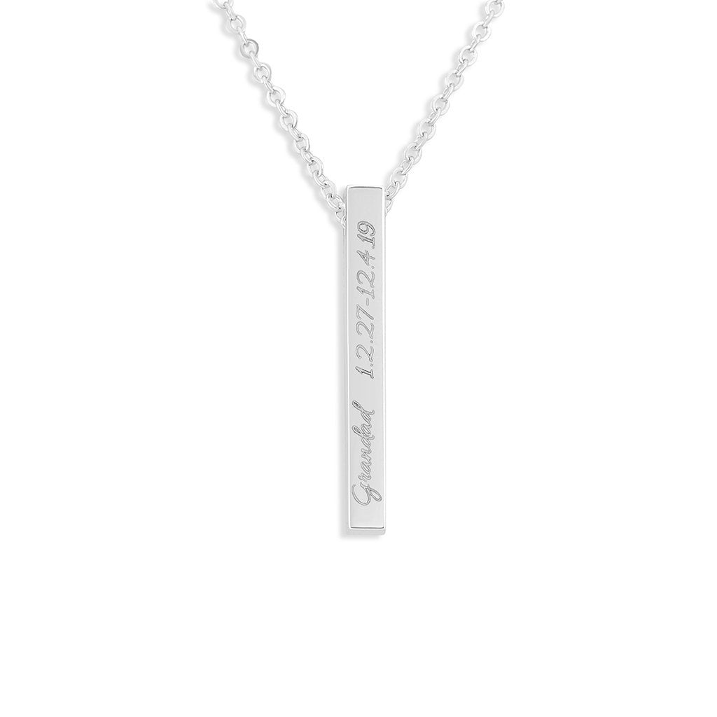 EverWith Engraved Long Bar Memorial Standard Engraving Pendant - EverWith Memorial Jewellery - Trade
