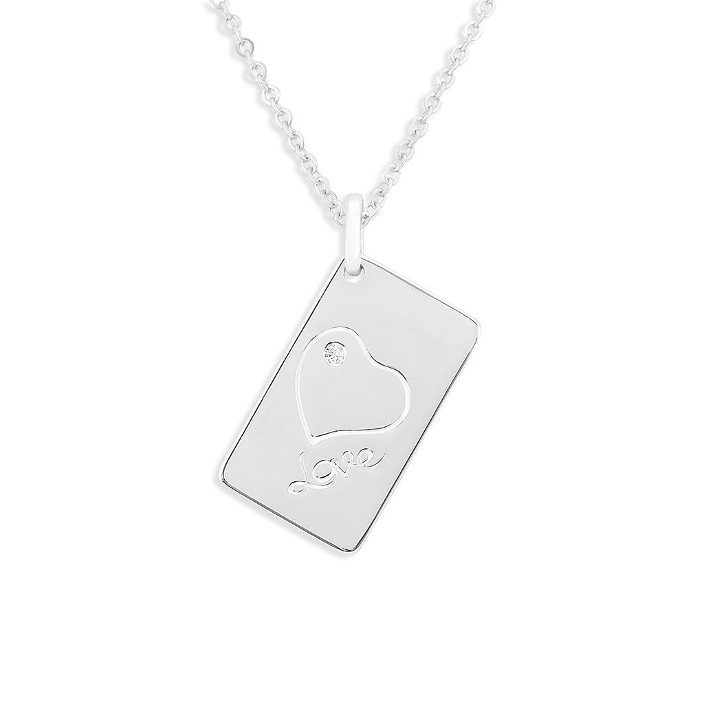 EverWith Engraved Love Tag Handprint or Footprint Memorial Pendant with Fine Crystals - EverWith Memorial Jewellery - Trade