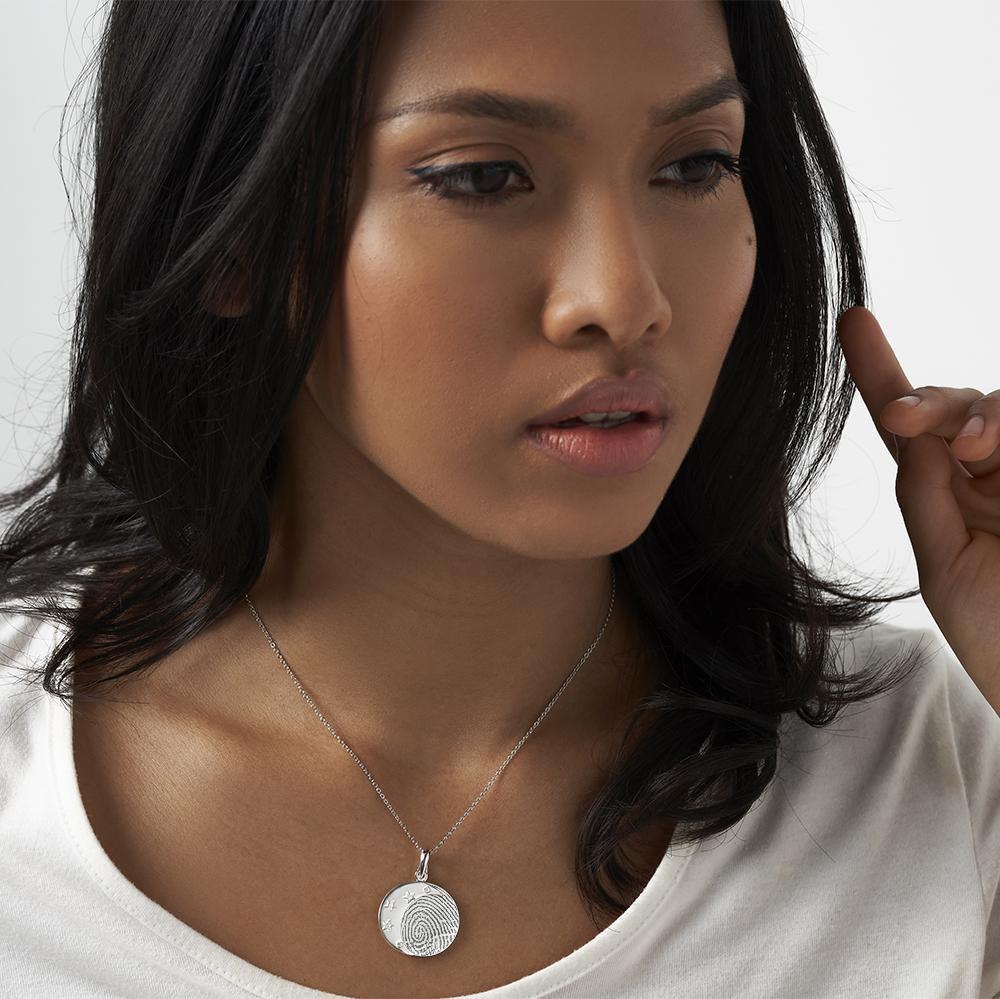 EverWith Engraved Moons Fingerprint Memorial Pendants with Fine Crystal - EverWith Memorial Jewellery - Trade