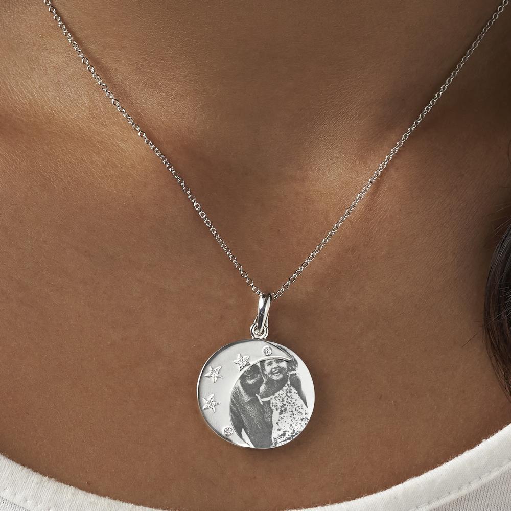 EverWith Engraved Moons Photo Engraving Memorial Pendants with Fine Crystal - EverWith Memorial Jewellery - Trade