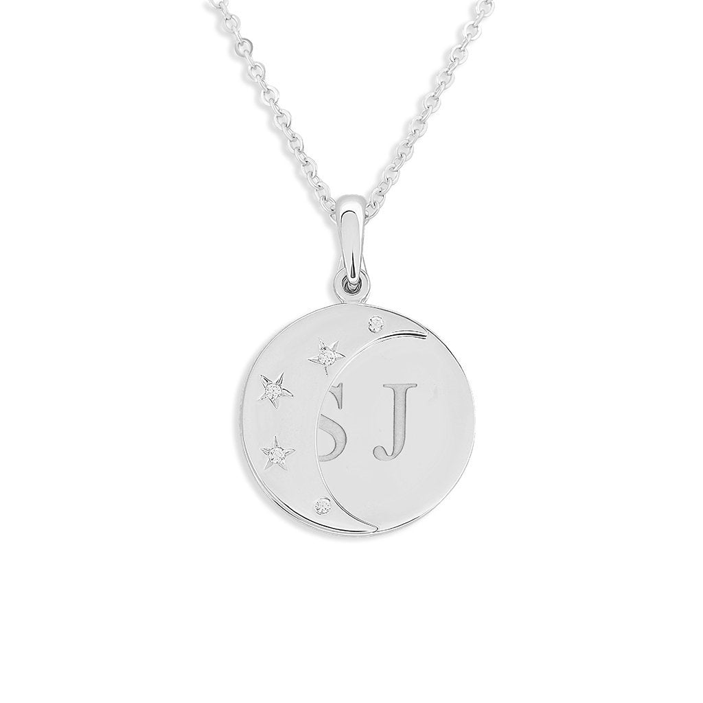 EverWith Engraved Moons Standard Engraving Memorial Pendants with Fine Crystal - EverWith Memorial Jewellery - Trade