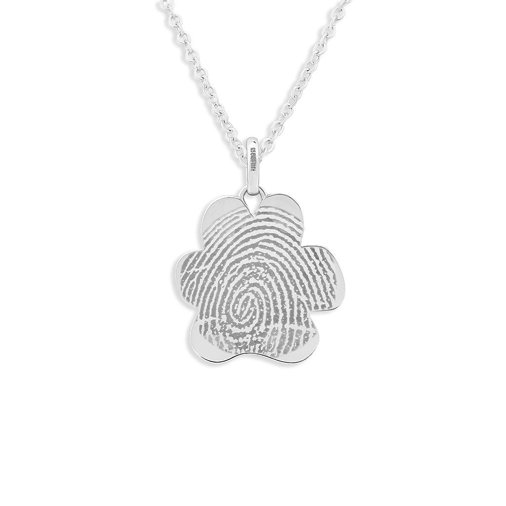 EverWith Engraved Paw Print Memorial Fingerprint Pendant with Fine Crystals - EverWith Memorial Jewellery - Trade