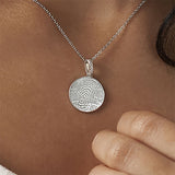 EverWith Engraved Round Memorial Fingerprint Pendant with Fine Crystals - EverWith Memorial Jewellery - Trade