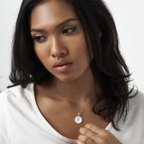 EverWith Engraved Round Memorial Handprint or Footprint Pendant with Fine Crystals - EverWith Memorial Jewellery - Trade