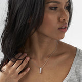 EverWith Engraved Short Bar Memorial Handwriting Pendant With Fine Crystal - EverWith Memorial Jewellery - Trade