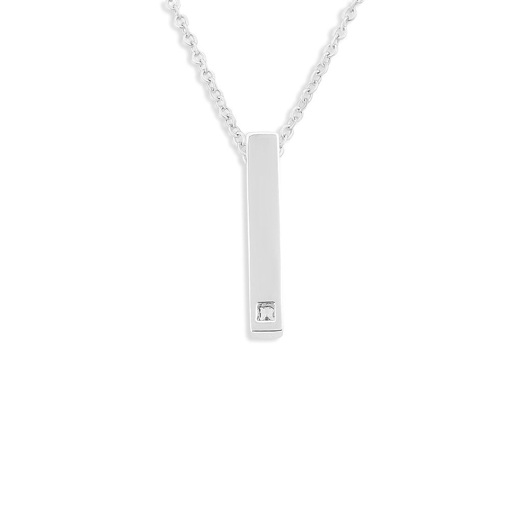 EverWith Engraved Short Bar Standard Engraving Memorial Pendant With Fine Crystal - EverWith Memorial Jewellery - Trade