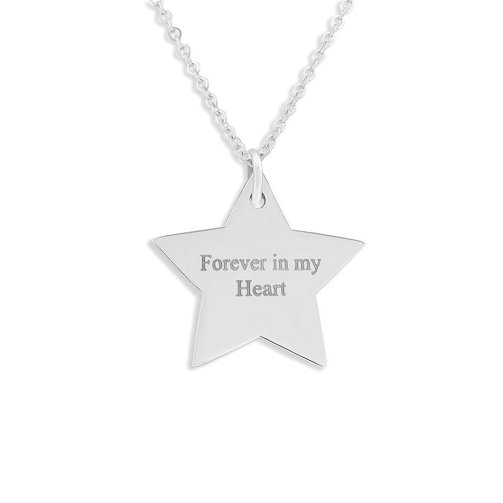 EverWith Engraved Star Standard Engraving Pendant - EverWith Memorial Jewellery - Trade