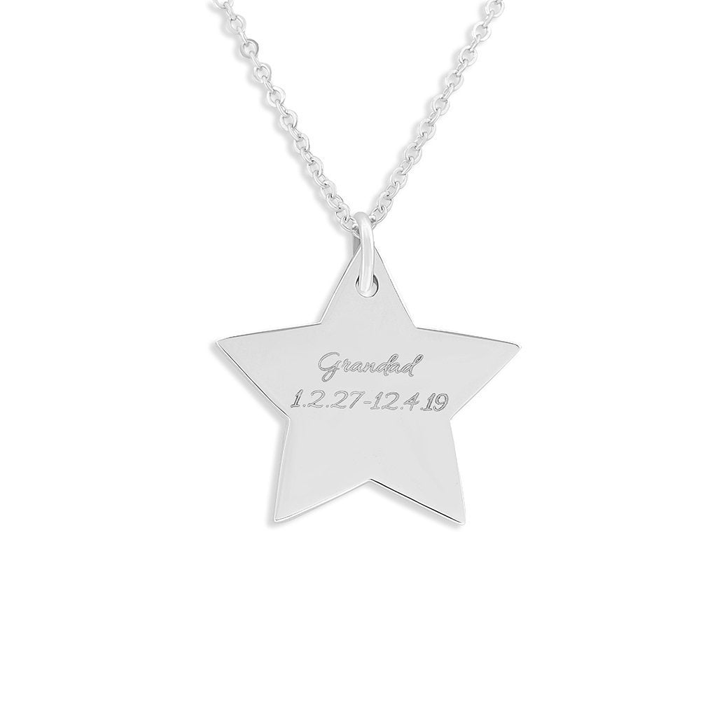EverWith Engraved Star Standard Engraving Pendant - EverWith Memorial Jewellery - Trade