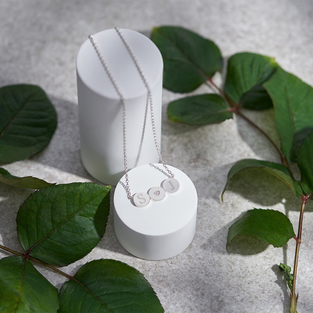 EverWith Engraved Three Circles Standard Engraving Memorial Necklace with Fine Crystal - EverWith Memorial Jewellery - Trade