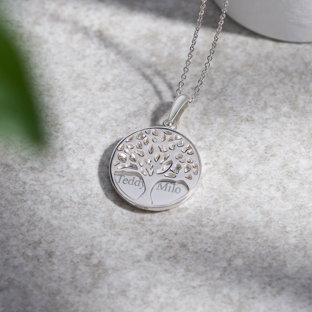 EverWith Engraved Tree of Life Discreet Messaging Memorial Pawprint Discreet Messaging Pendant - EverWith Memorial Jewellery - Trade