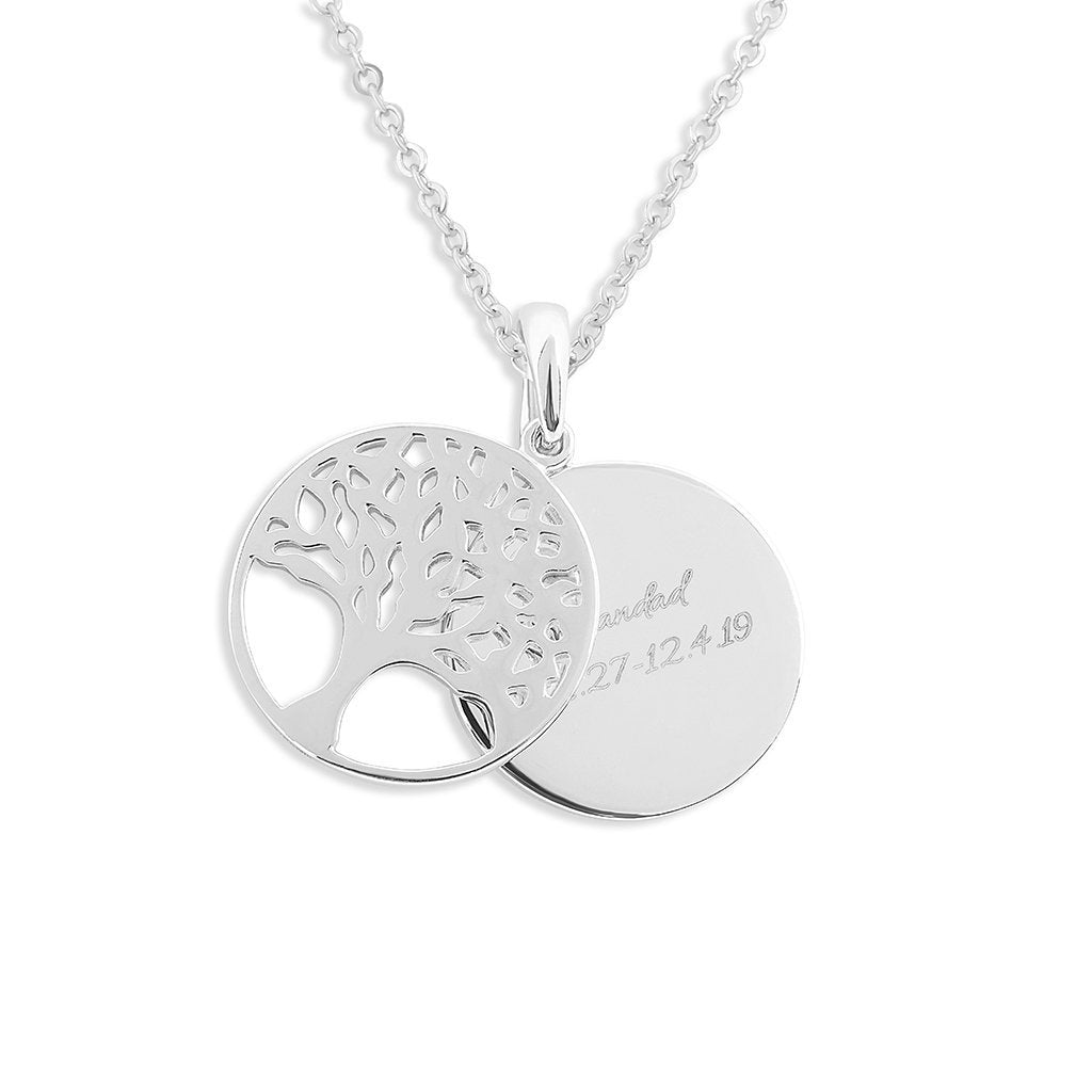 EverWith Engraved Tree of Life Discreet Messaging Memorial Standard Engraving Pendant - EverWith Memorial Jewellery - Trade