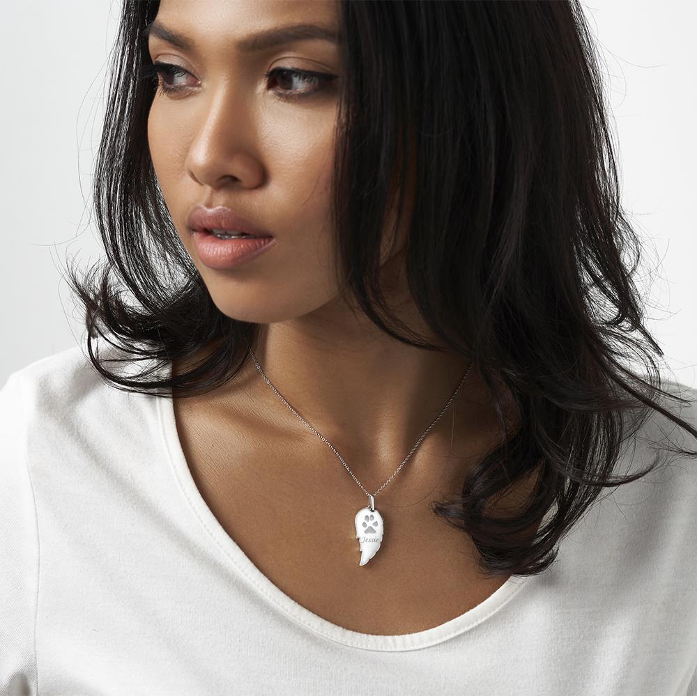 EverWith Engraved Wing Pawprint Memorial Pendant - EverWith Memorial Jewellery - Trade