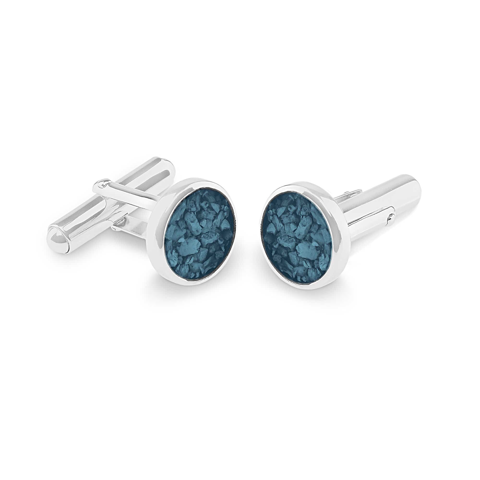 EverWith Gents Classic Round Memorial Ashes Cufflinks - EverWith Memorial Jewellery - Trade