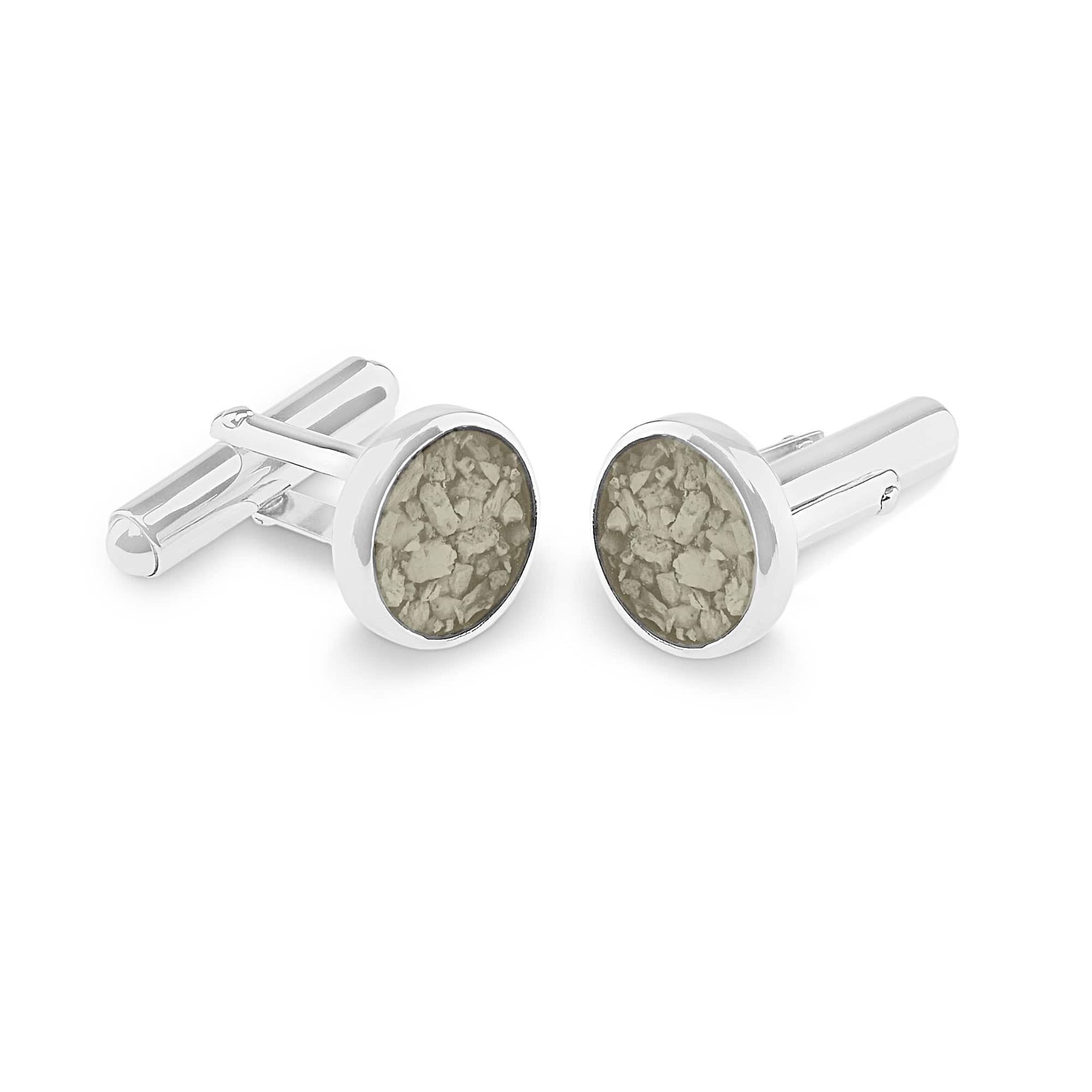 EverWith Gents Classic Round Memorial Ashes Cufflinks - EverWith Memorial Jewellery - Trade