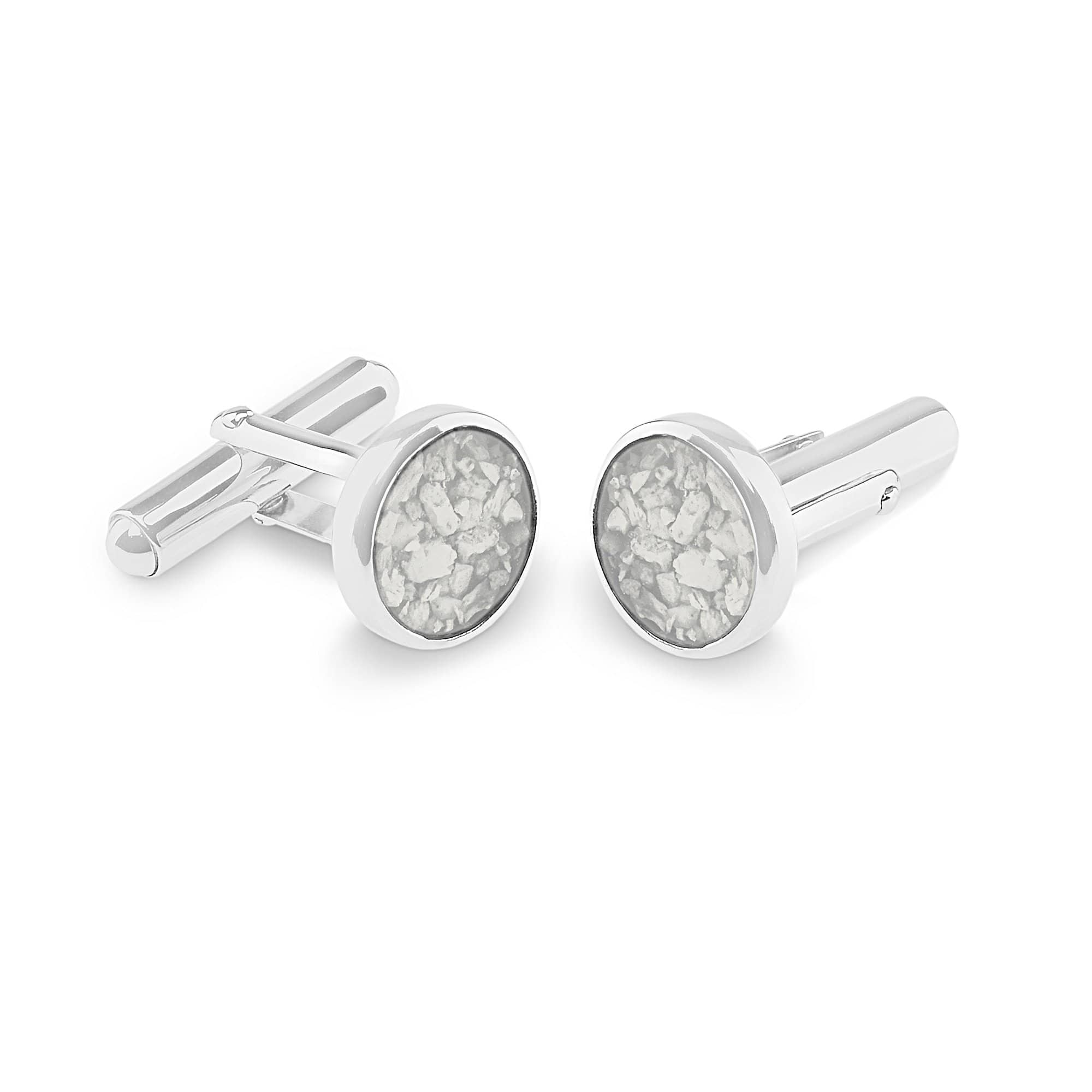 EverWith Gents Classic Round Memorial Ashes Cufflinks - EverWith Memorial Jewellery - Trade