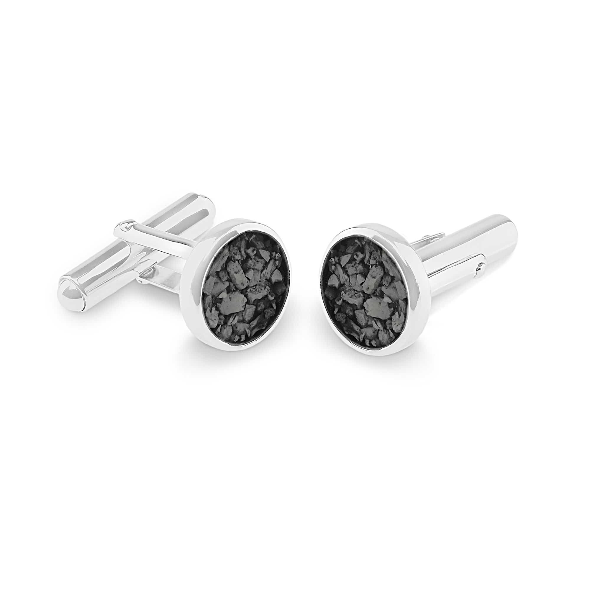 EverWith Gents Classic Round Memorial Ashes Cufflinks - EverWith Memorial Jewellery - Trade