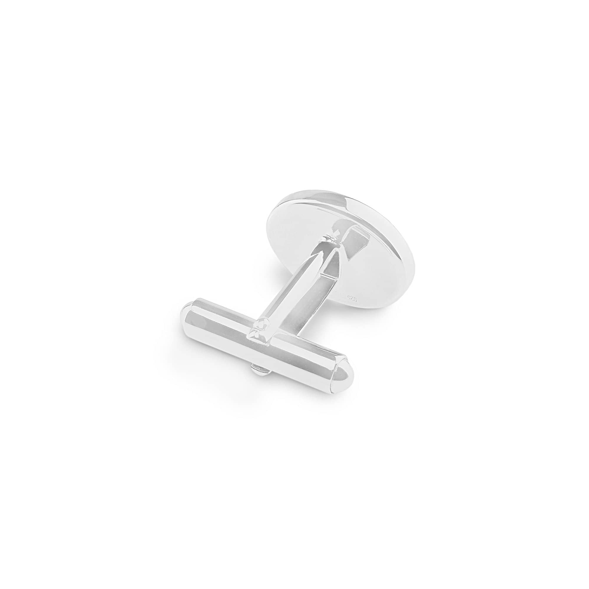 EverWith Gents Fancy Oval Memorial Ashes Cufflinks with Fine Crystals - EverWith Memorial Jewellery - Trade