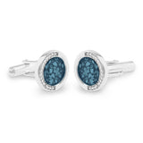 EverWith Gents Fancy Round Memorial Ashes Cufflinks with Fine Crystals - EverWith Memorial Jewellery - Trade