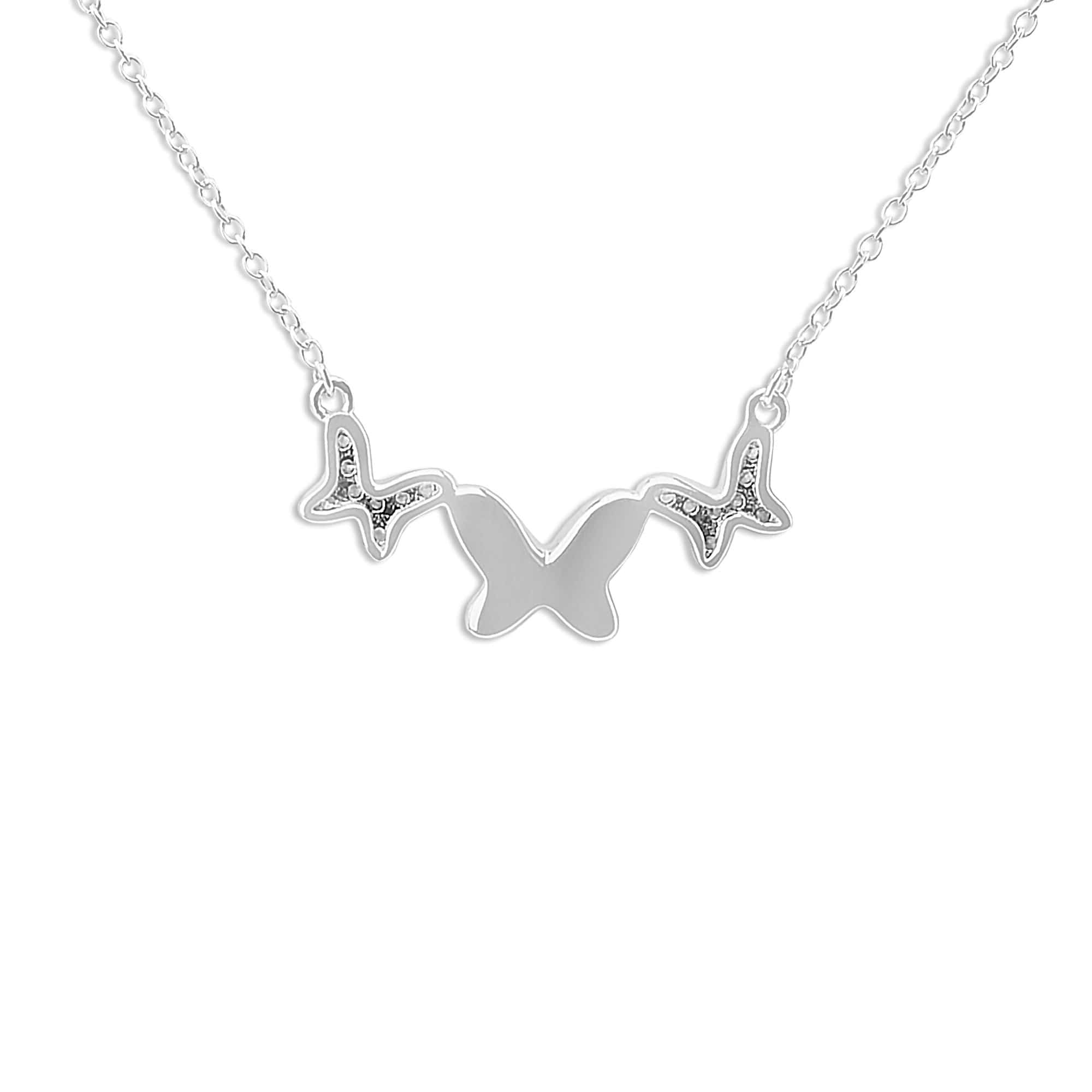 EverWith Ladies Butterflies Memorial Ashes Necklace with Fine Crystals - EverWith Memorial Jewellery - Trade