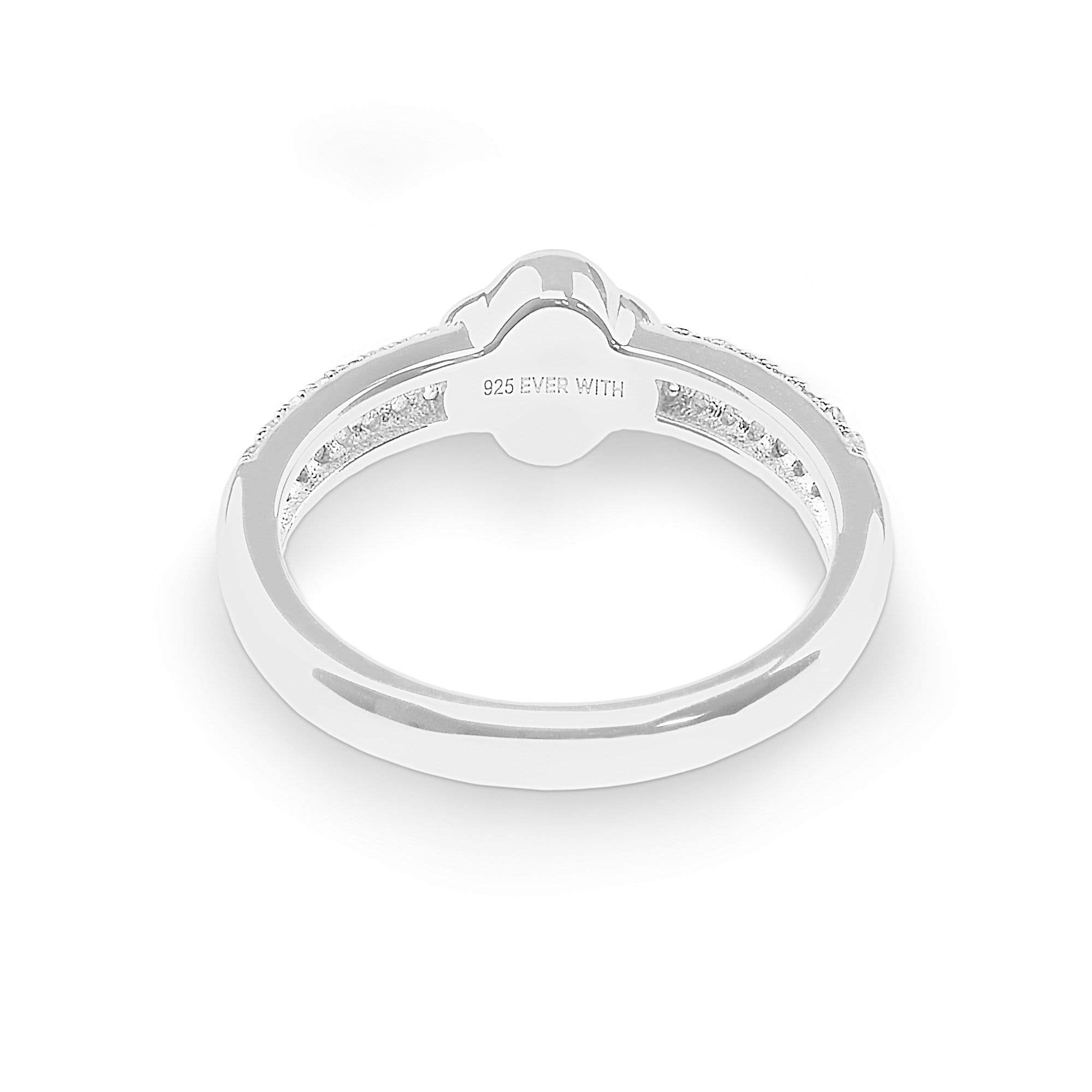 EverWith Ladies Clover Memorial Ashes Ring with Fine Crystals - EverWith Memorial Jewellery - Trade