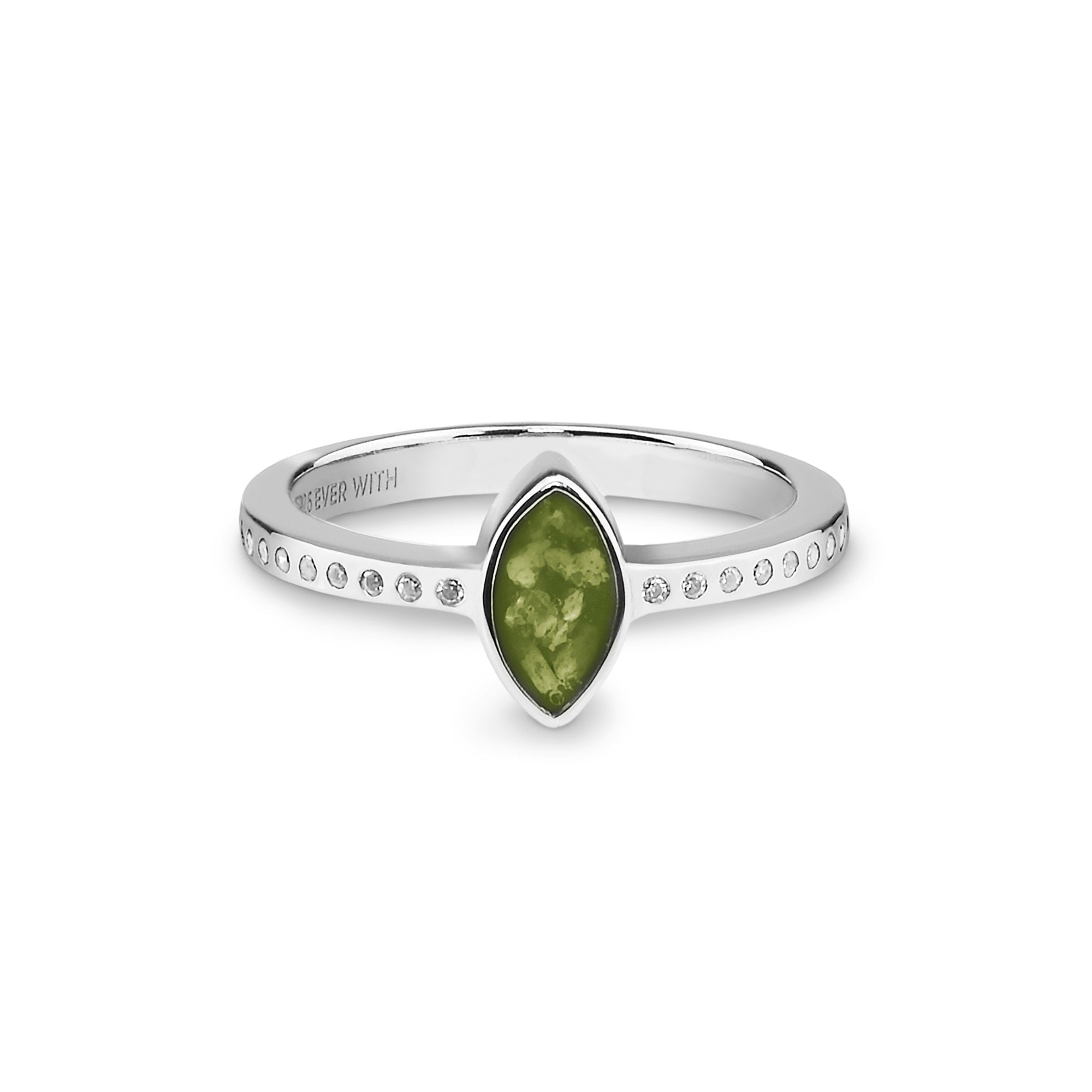 EverWith Ladies Deco Memorial Ashes Ring with Fine Crystals - EverWith Memorial Jewellery - Trade