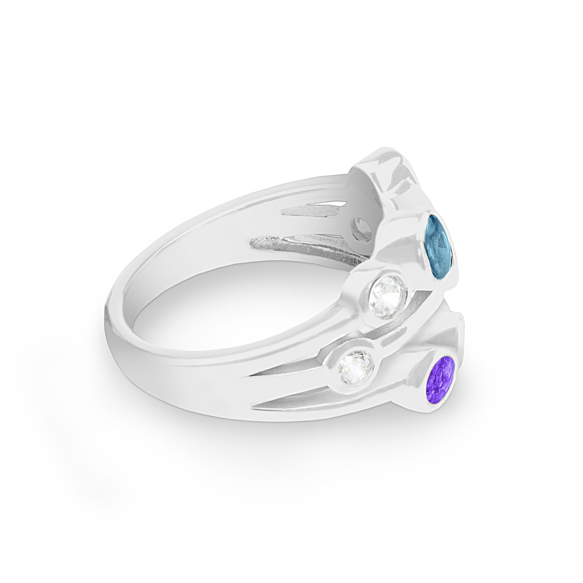 EverWith Ladies Droplets Memorial Ashes Ring with Fine Crystals - EverWith Memorial Jewellery - Trade