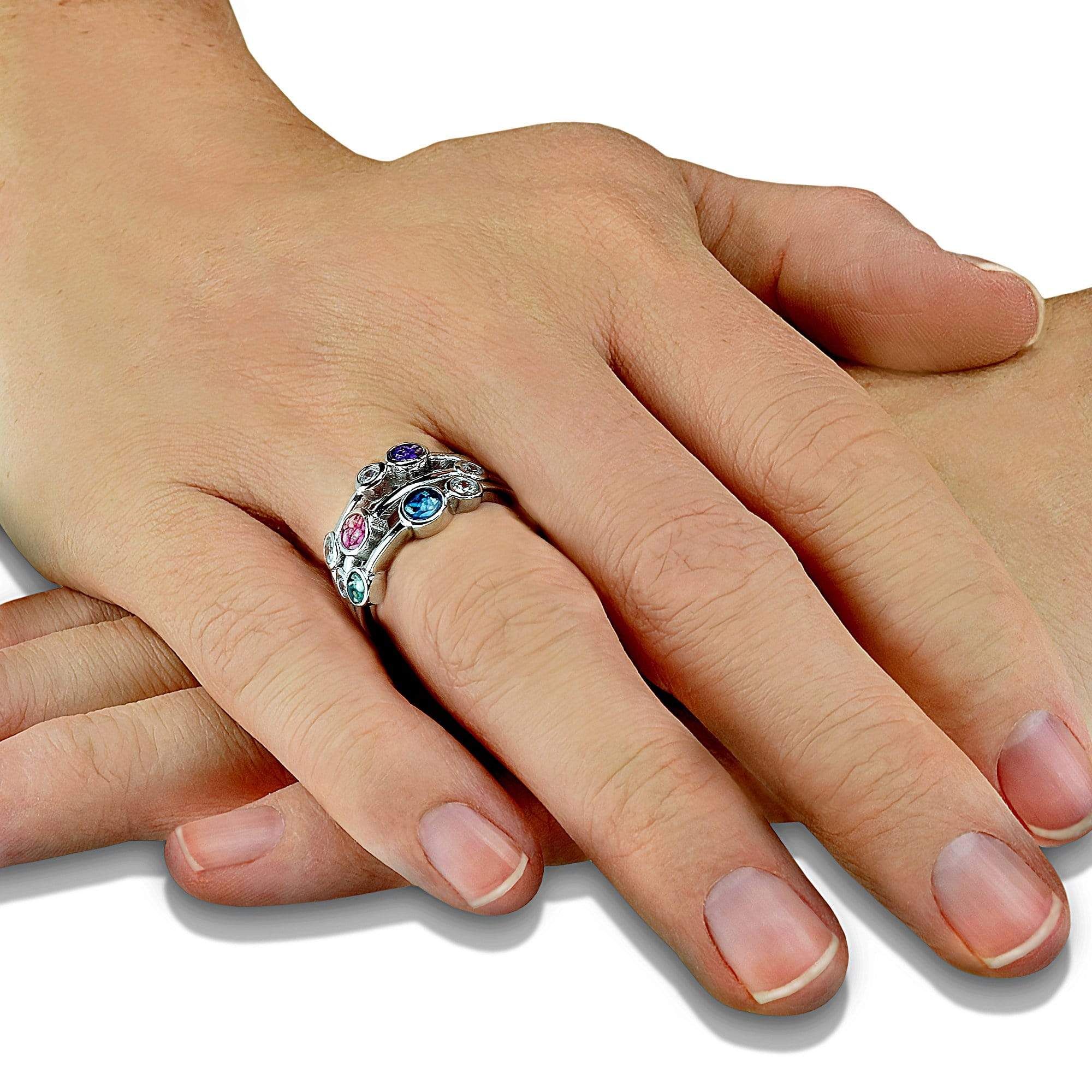 EverWith Ladies Droplets Memorial Ashes Ring with Fine Crystals - EverWith Memorial Jewellery - Trade