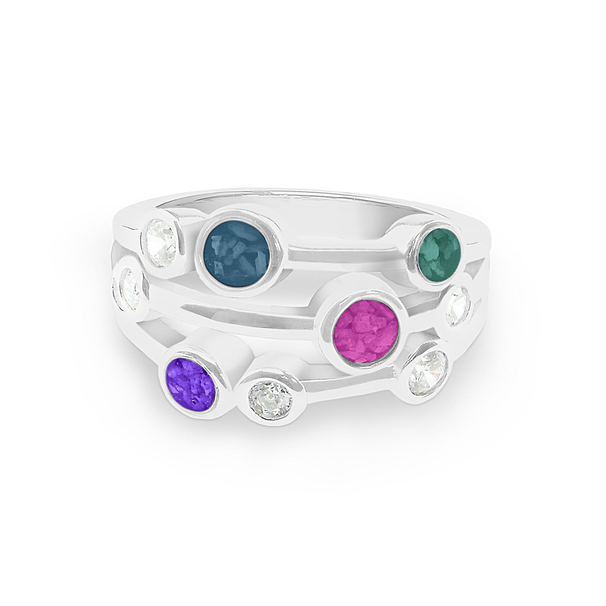 EverWith Ladies Droplets Memorial Ashes Ring with Fine Crystals - EverWith Memorial Jewellery - Trade
