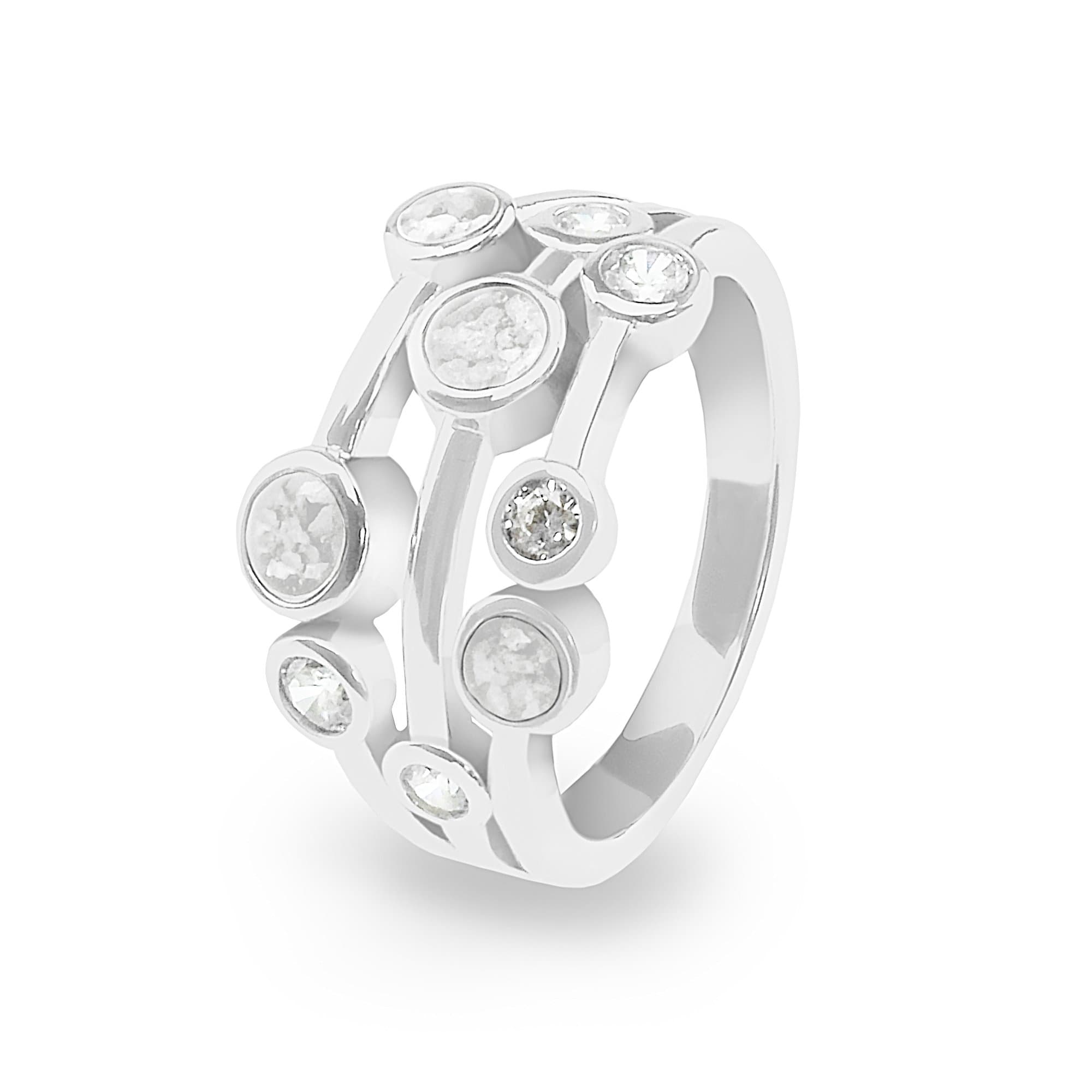 EverWith Ladies Droplets Memorial Ashes Ring with Fine Crystals - EverWith Memorial Jewellery - Trade