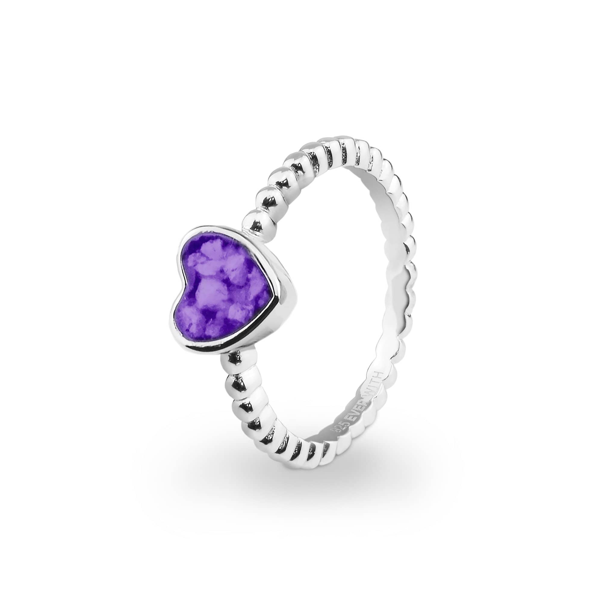 EverWith Ladies Heart Bubble Band Memorial Ashes Ring - EverWith Memorial Jewellery - Trade