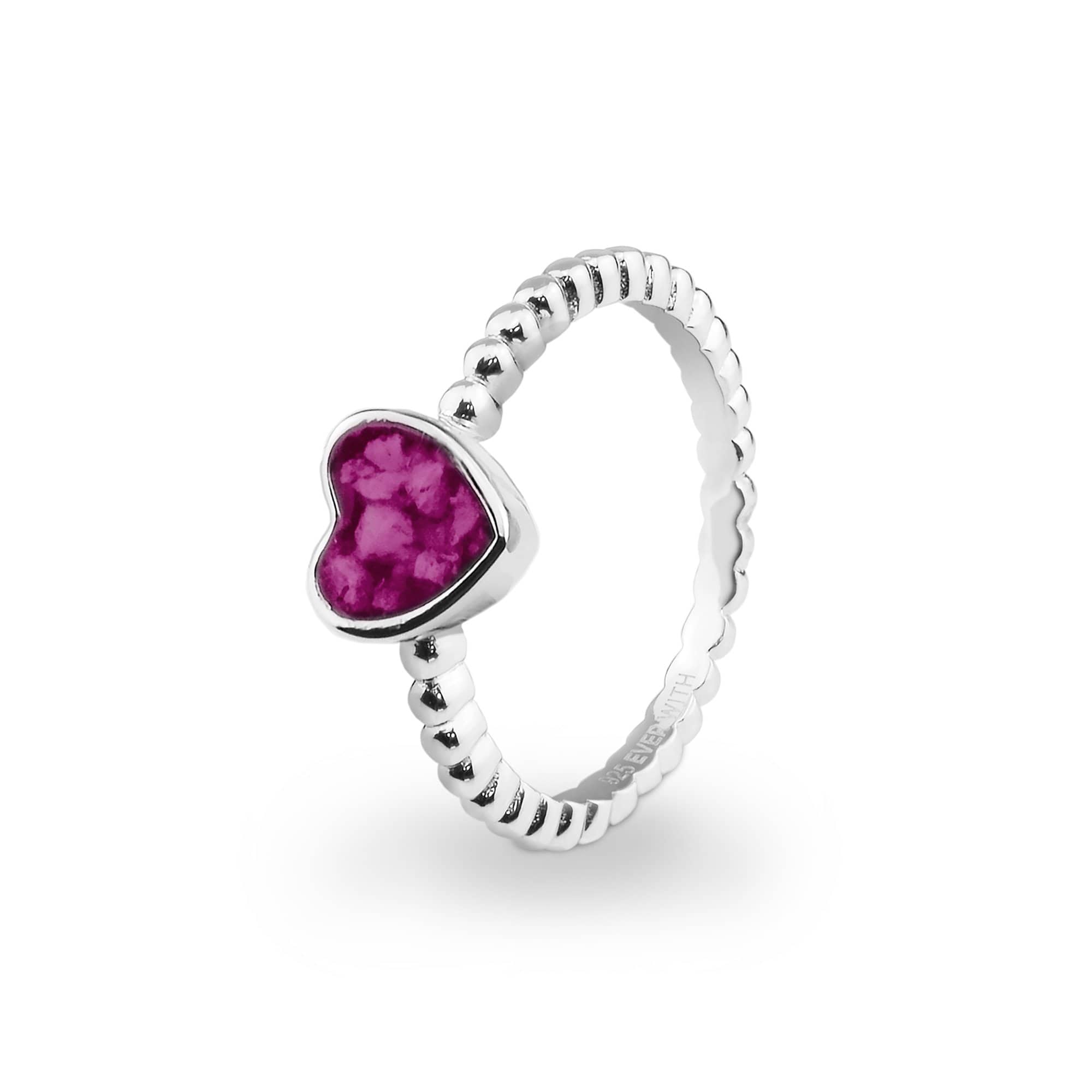 EverWith Ladies Heart Bubble Band Memorial Ashes Ring - EverWith Memorial Jewellery - Trade