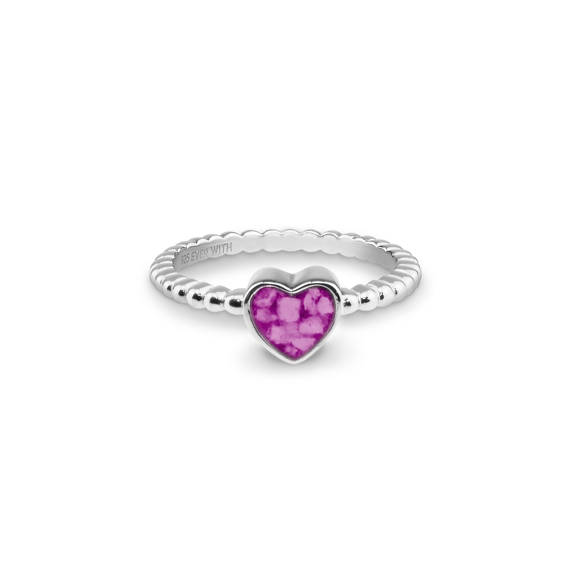 EverWith Ladies Heart Bubble Band Memorial Ashes Ring - EverWith Memorial Jewellery - Trade
